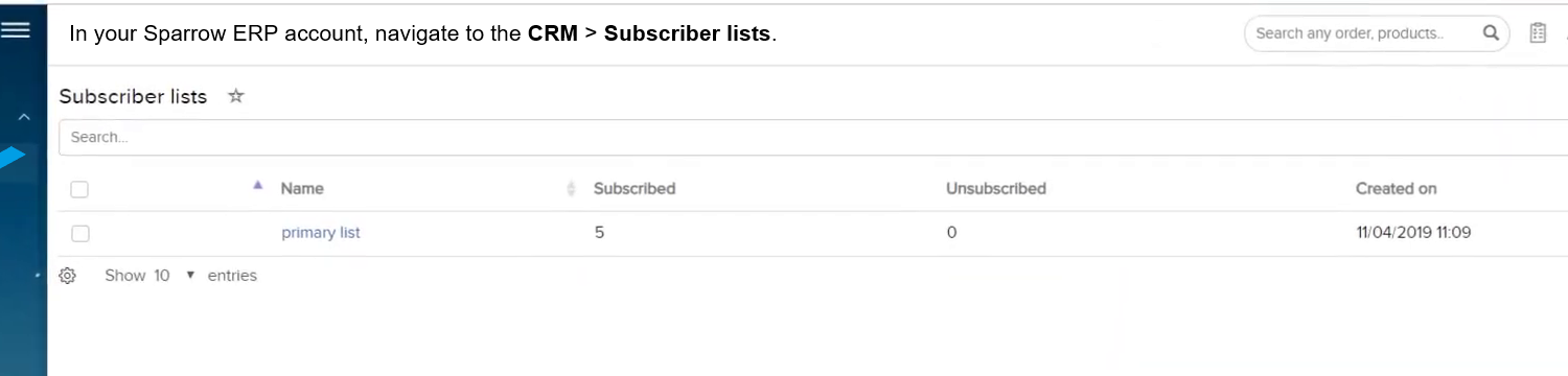 CRM Subscriber-lists