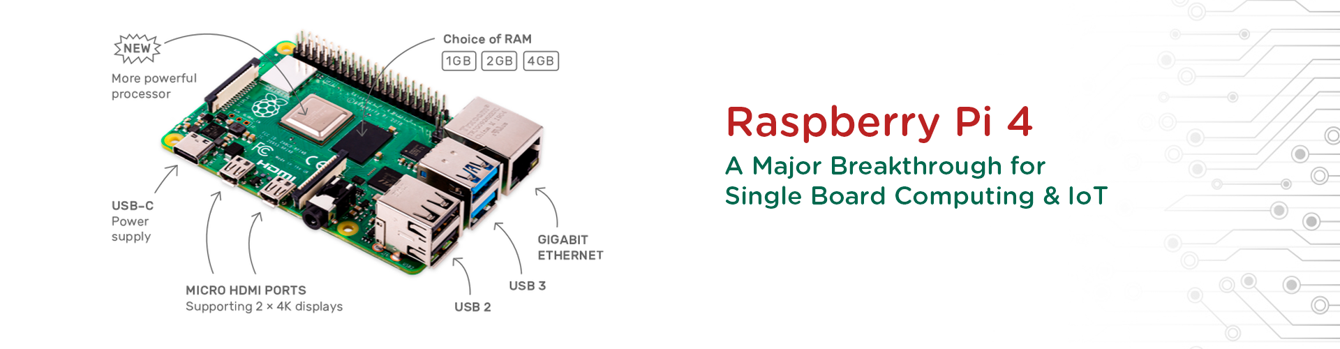 Raspberry Pi 4 for Single Board Computing & IoT